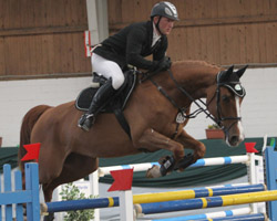 Thomas Kleis hat das erste S-Springen der Hallensaison 2011/2012 in Havekost mit Questa Vittoria gewonnen und wurde im Großen Preis Zweiter. Foto: Jutta Wego